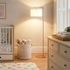 preview thumbnail 4 of 46, Brightech Montage Modern 60 in. Contemporary Arc LED Color Adjusting Floor Lamp with White Fabric Drum Shade Rose Gold