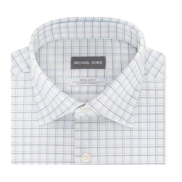 Micheal Kors Men's Slim Fit Airsoft Stretch Performance Check Dress Shirt Blue Size 15.5X34X35 main image 0