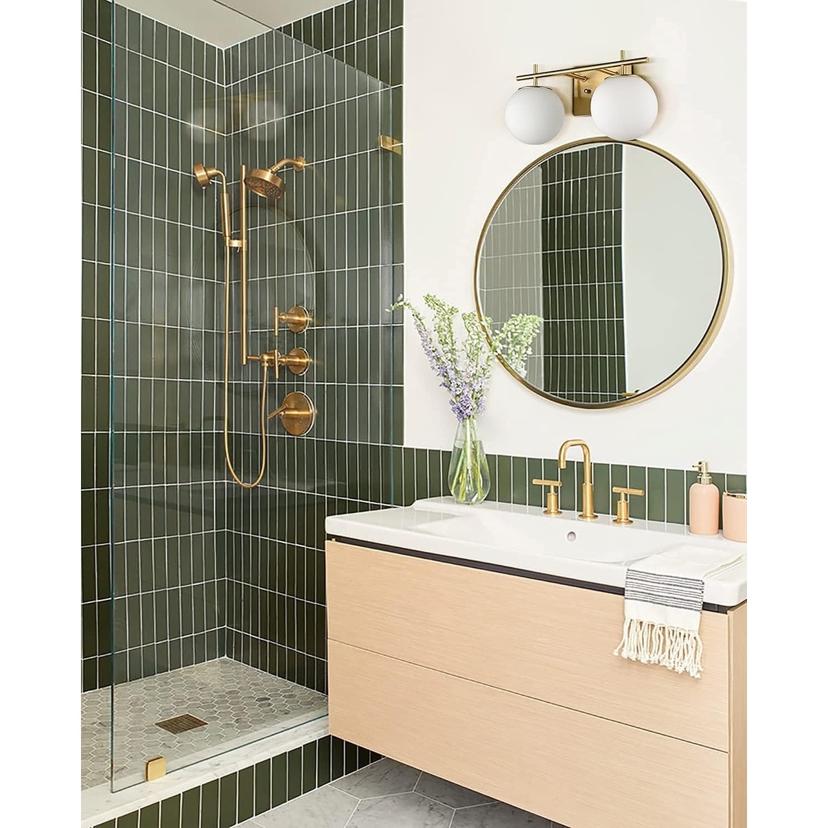Modern milky globe bath sconce deals