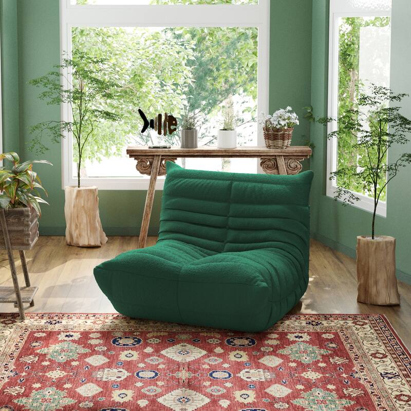 Lounge Sponge Single Sofa Bean Bag Chair - Green