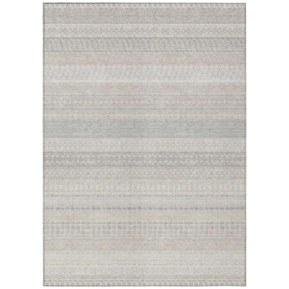 Machine Washable Indoor/ Outdoor Chantille Moroccan Stripes Rug