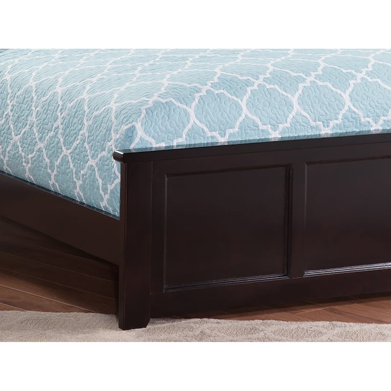 Madison Full Low Profile Wood Platform Bed with Matching Footboard in Espresso
