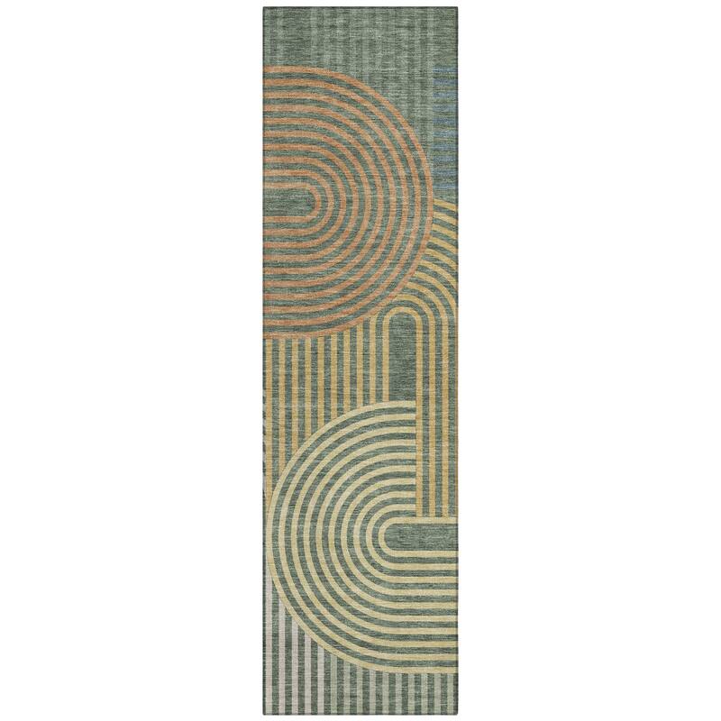 Machine Washable Indoor/ Outdoor Modern Basehor Chantille Rug