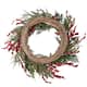 24" Cedar and Berry Wreath - Red - 24 in