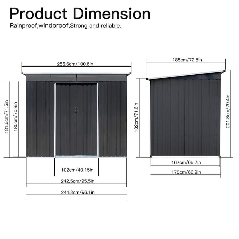 Metal Garden Sheds 6ftx8ft Outdoor Storage Sheds Acrylic Total