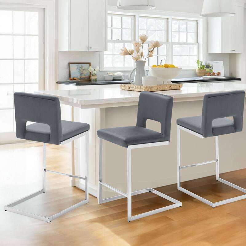 26" Counter Height Bar Stools Set of 2/3 with Metal Frame - 18"W x 23"D x 37.6"H