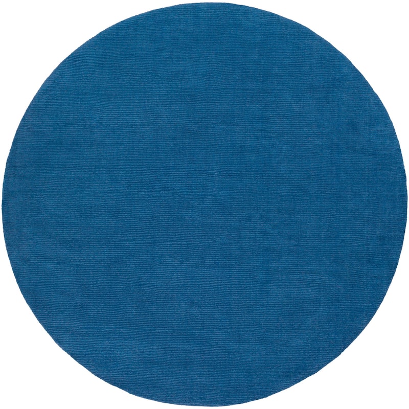 Livabliss Mystique Minimalist Solid Area Rug - 6' x 6' Round - Dark Blue - Round