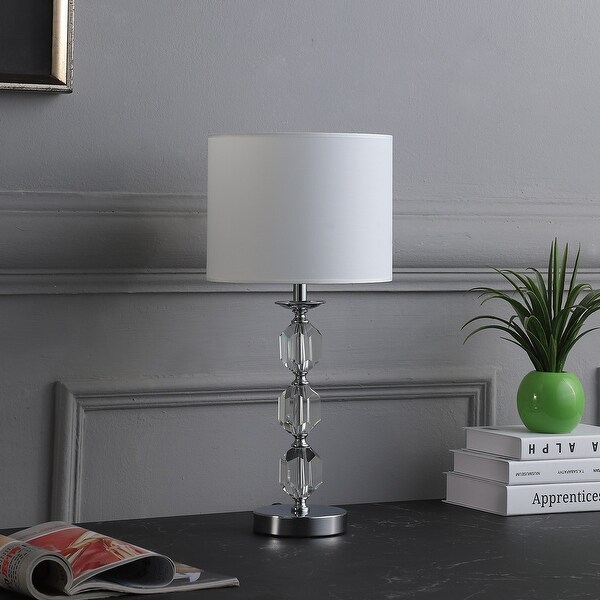 21 In. Tilli Hexagonal Prism Crystal Table Lamp On Sale Bed