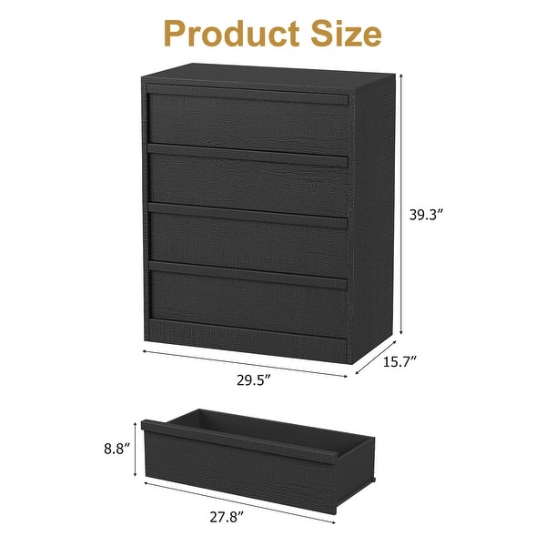 dimension image slide 3 of 8, Modern Drawer Dresser & Nightstand with Large Storage, for Bedroom, Living Room, Nursery, Entryway