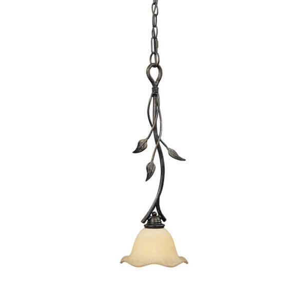 slide 2 of 9, Vaxcel Lighting Vine 1 Light Mini Pendant Oil Shale