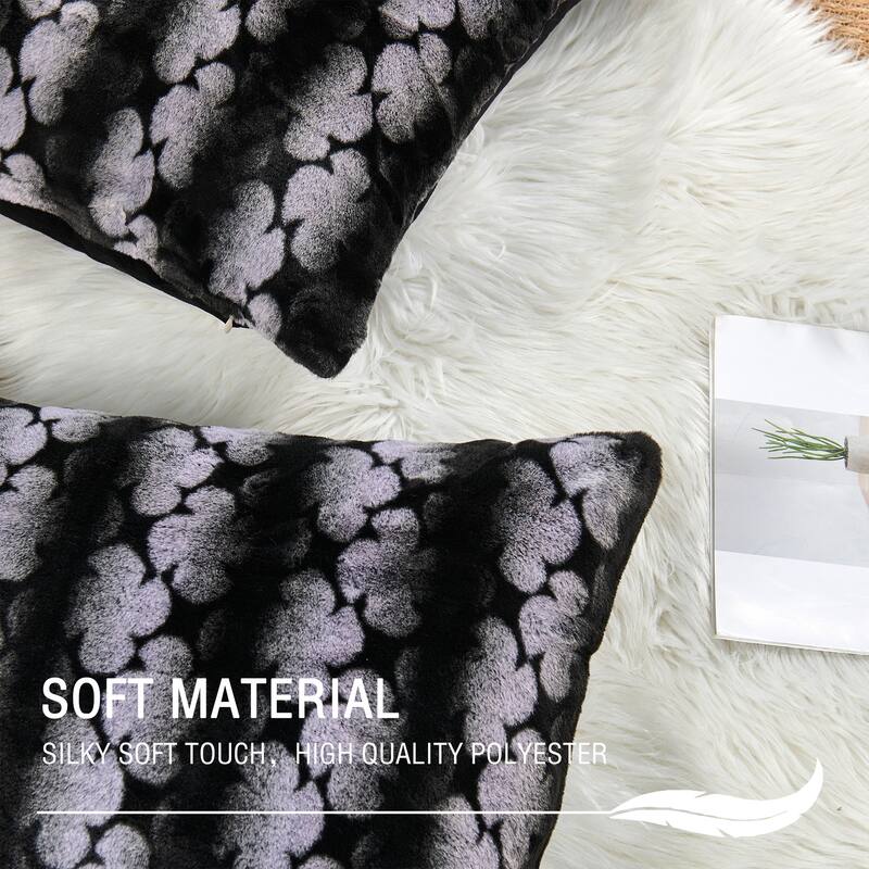 Serenta Ballys FauxFur 2 Piece Pillow Shell Set - Black - Standard