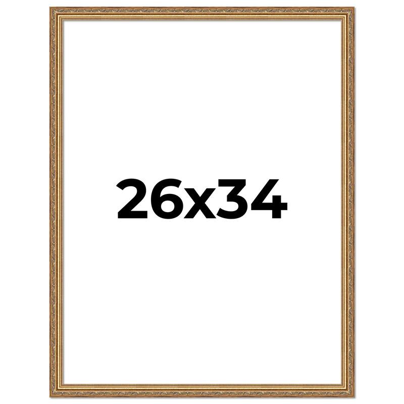 26x34 Frame Red Solid Wood Picture Frame Width 1.75 Inches | Interior Frame Depth 1 13/16 Inches