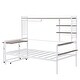 preview thumbnail 24 of 54, Roomfitters Twin/ Full Size Metal Daybed with Movable Desk, Metal Grid Design, Functional Shelves and Hanging Rack