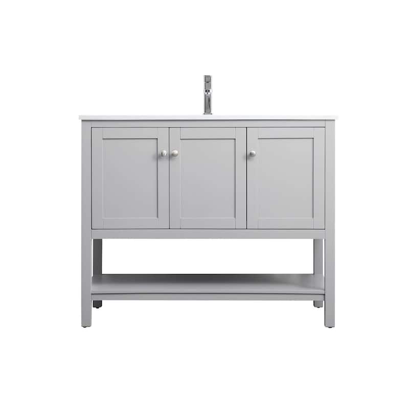 Elegant Lighting VF22242 Heath 42" Free Standing Single Basin Vanity - Grey