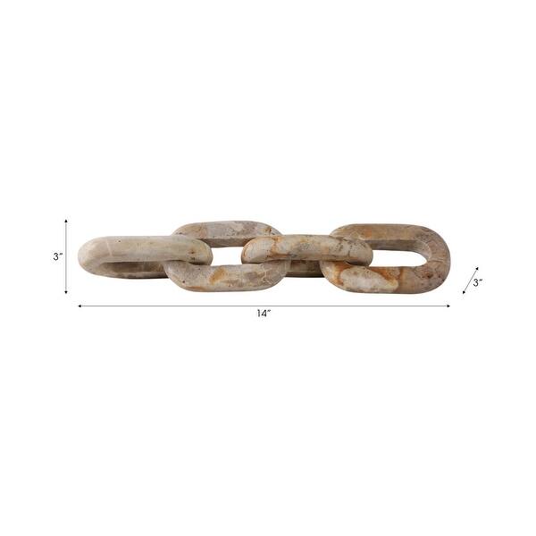 Stone Marble Decorative Object Modern Chain Link Sculpture Decor