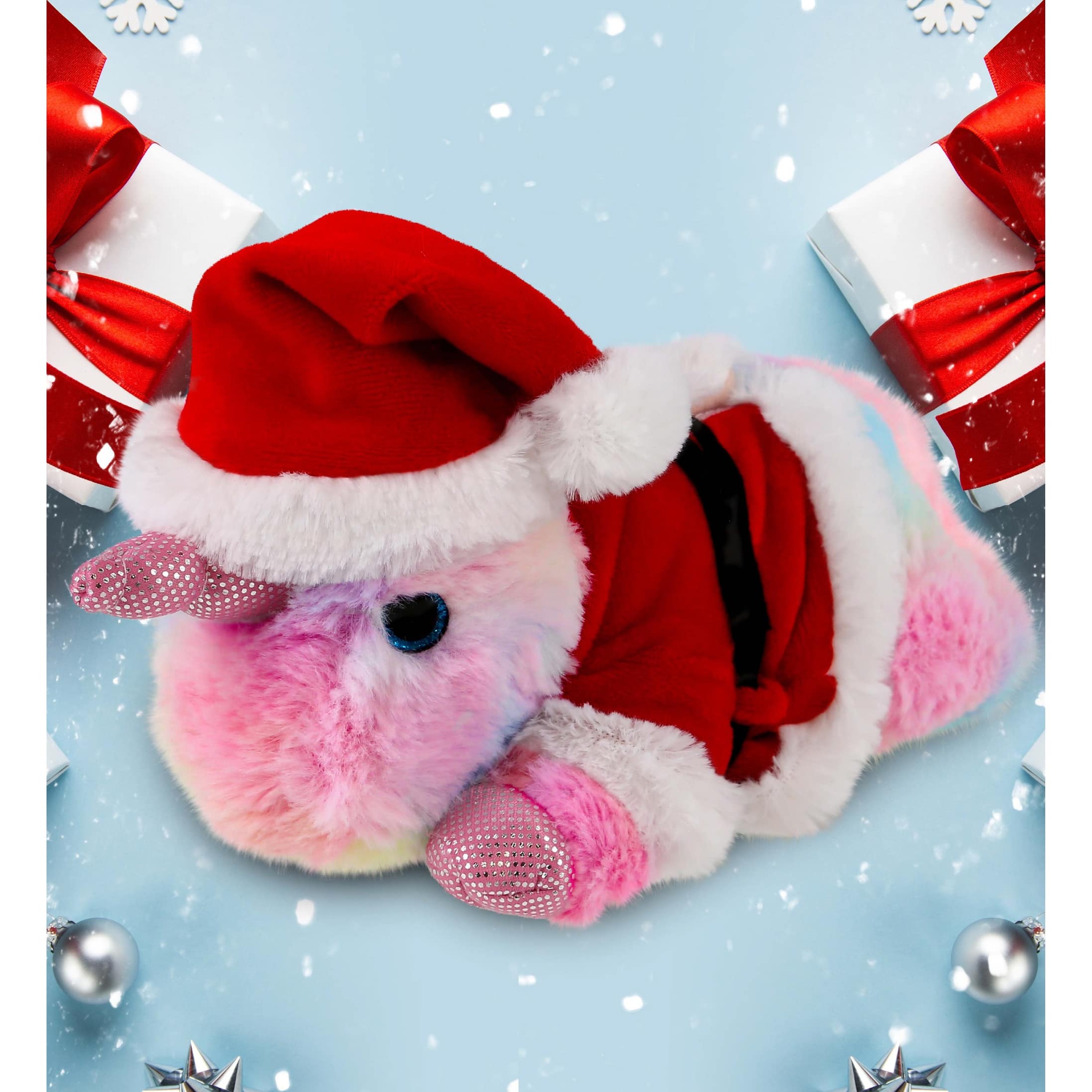 DolliBu Santa Sunday Rainbow Unicorn Stuffed Animal with Santa Outfit ...