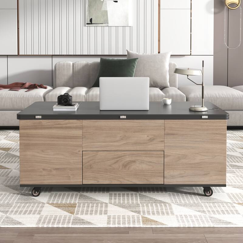 Lift Top Coffee Table Multi Functional Table with 3 Drawers