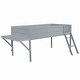 preview thumbnail 30 of 28, Low Loft Bed Wood Bed Frame with Side Desk and Ladder, LED Gaming Loft Bed with Full Length Guardrail No Box Spring Needed