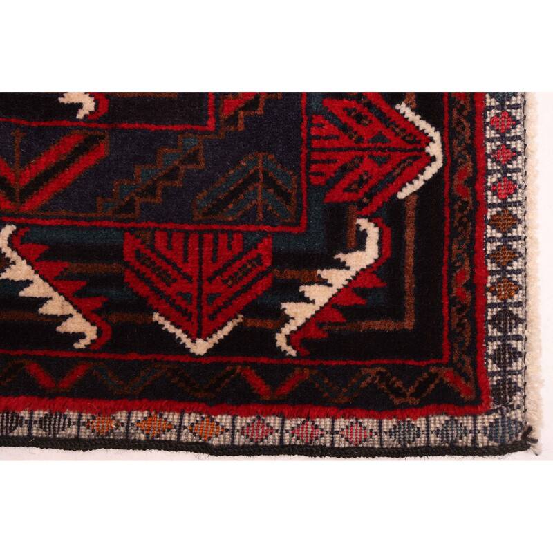 ECARPETGALLERY Hand-knotted Teimani Dark Navy Wool Rug - 3'11 x 6'8