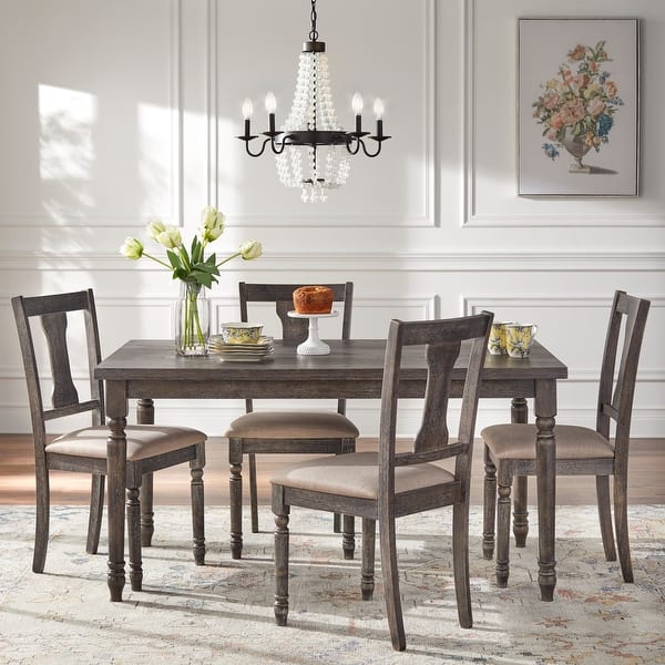 slide 2 of 4, Simple Living French Country 5-Piece Dining Set Grey