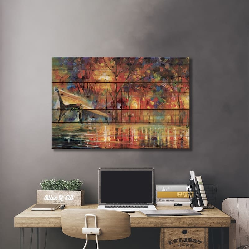 Lost Love Print On Wood by Leonid Afremov - Multi-Color