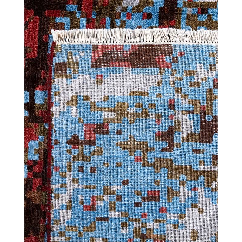 Ikat One-of-a-Kind Hand-Knotted Area Rug - Red, 8' 1" x 10' 0" - 8' 1" x 10' 0"