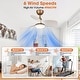 preview thumbnail 31 of 33, 28" Black Modern Dimmable LED Ceiling Fan with Light and Remote