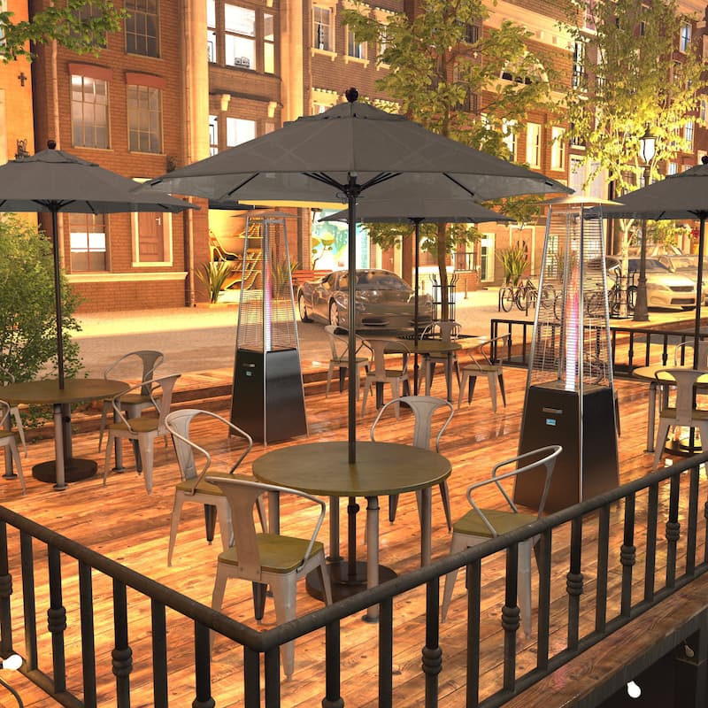 California Umbrella 7.5' Venture Series Patio Umbrella, Bronze Aluminum Pole Fiberglass Ribs Push Lift, Sunbrella Cilantro - Spectrum Dove