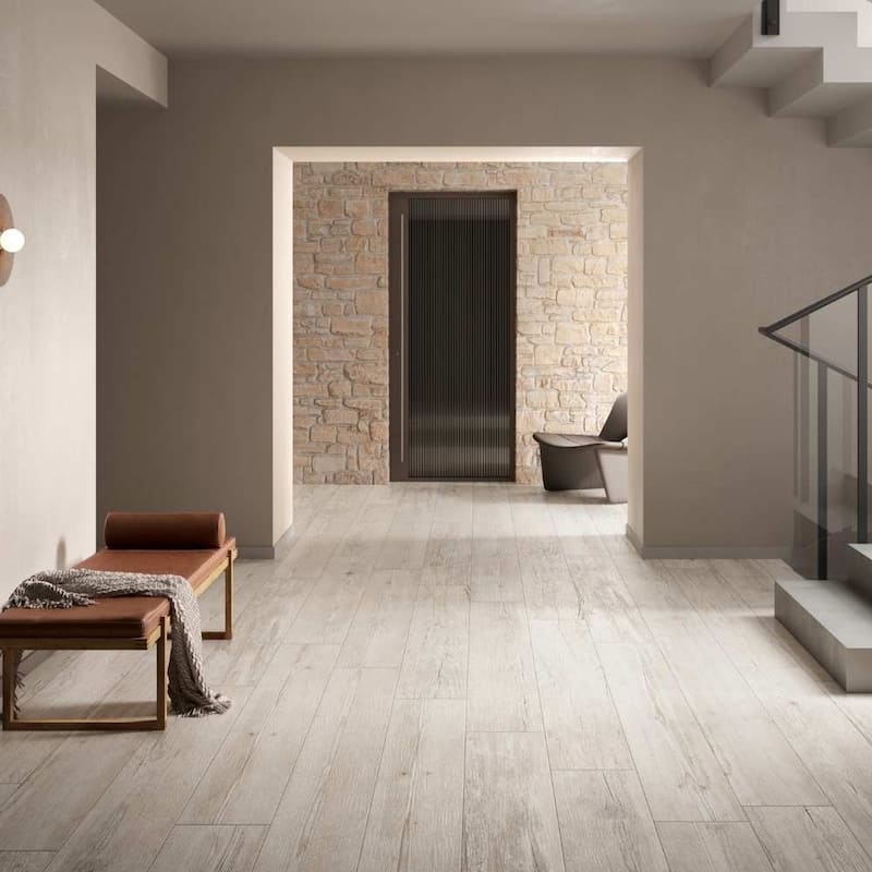 Molise 9x48 Matte Wood Look Porcelain Plank Tile - Floor, Wall - Large Format - 4 x 4 Sample - White