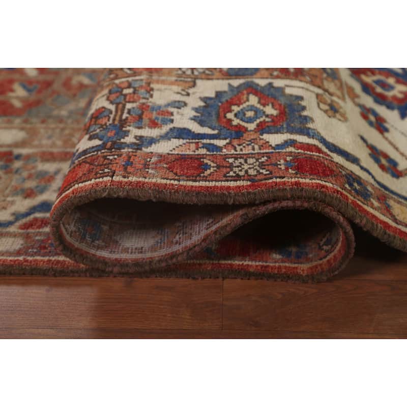 Geometric Bakhtiari Persian Vintage Rug Handmade Wool Carpet - 6'10"x 10'2"