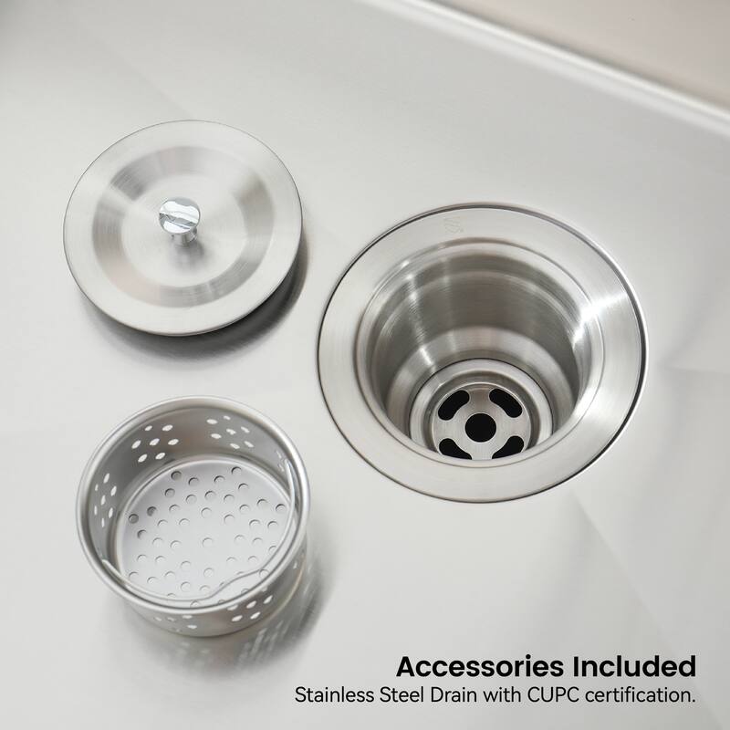 Stainless Steel Kitchen Sink Single Bowl with US Standard Drain and Hook