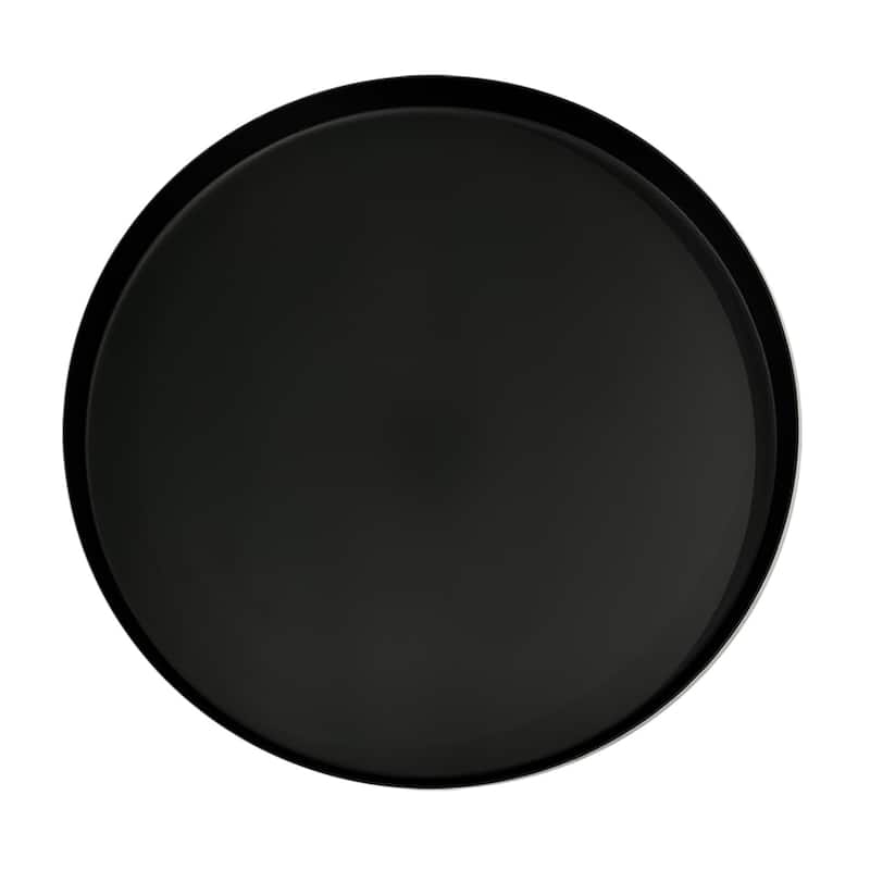 12 in. Black Round Metal End Table, Sturdy Build End Side Table for Living Rooms