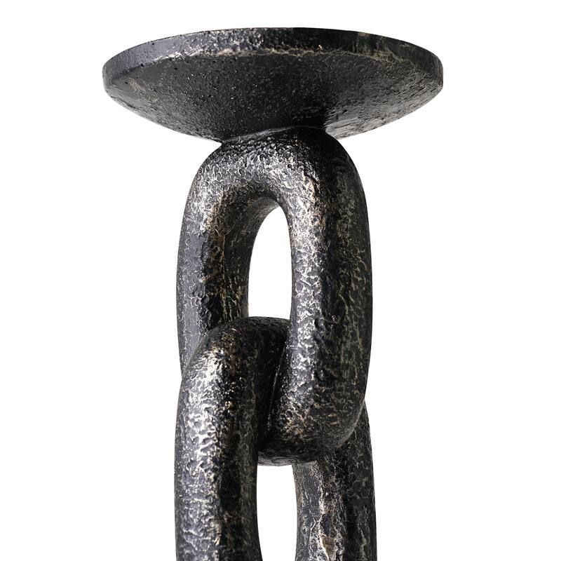 American Art Decor Linked Luminaires 2-Piece Table Top Candle Holders - 9" x 3.5"