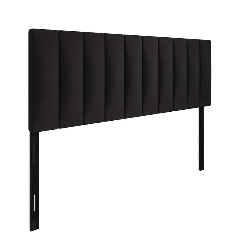 Clayfell Dennis Twin Upholstered Headboard with Vertical Channel Design, Adjustable Height, Gray