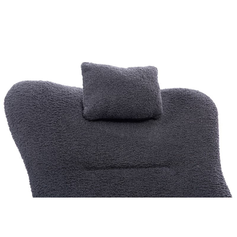 Anmytek Teddy Upholstered Soft Padded Comfy Nursery Rocking Chair Accent Chair for Living Room Bedroom