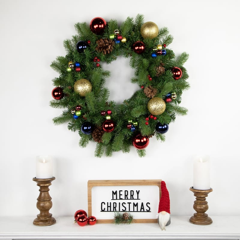 Shatterproof Ball Ornament Christmas Pick - 6.75" - Multicolor