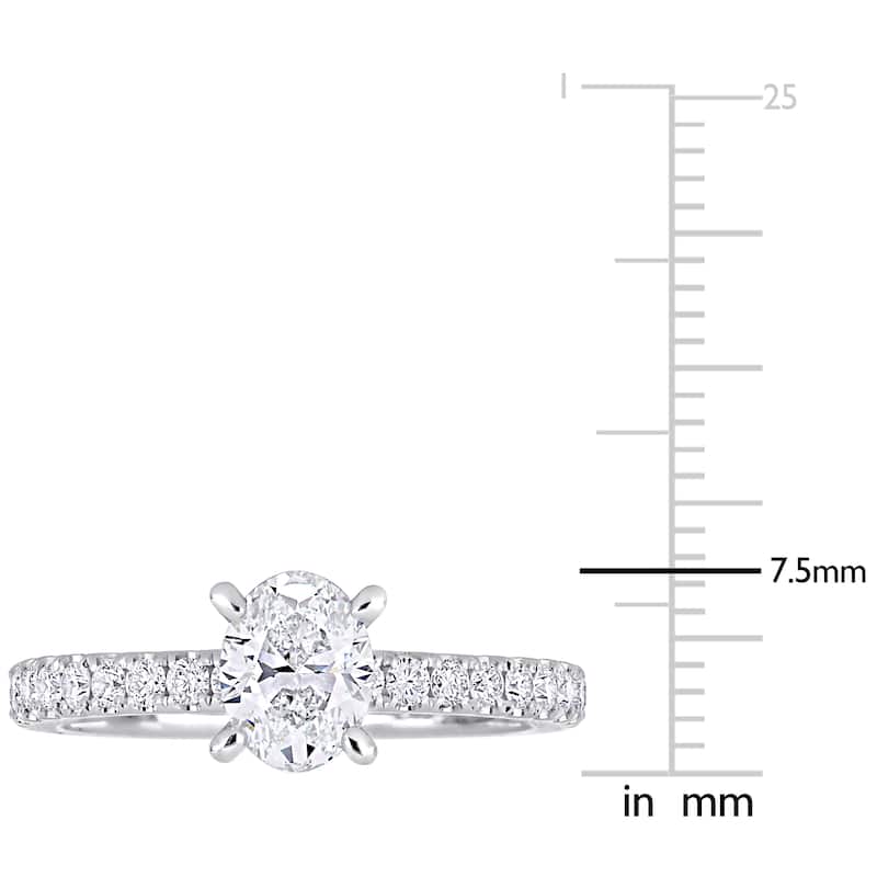 Miadora 18k White Gold 1 3/5ct TDW Diamond Solitaire Engagement Ring