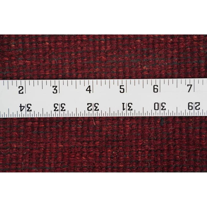 Hand Knotted Oriental 100% Wool Carpet Modern Solid Red Gabbeh Area Rug - 6' 0'' X 4' 0''