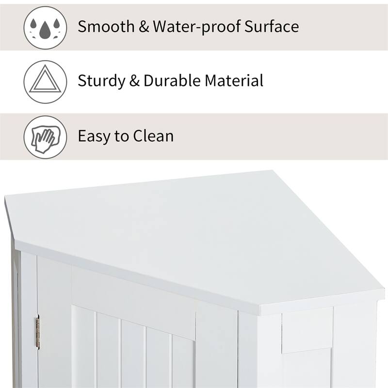 Bathroom Cabinet Triangle Corner Storage Cabinet with Adjustable Shelf