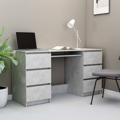 Writing Desk Concrete Gray 55.1"x19.7"x30.3" Chipboard