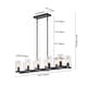 preview thumbnail 9 of 10, 10-Light Industrial Farmhouse Linear Candle Chandelier with Cylinder Clear Glass Shade