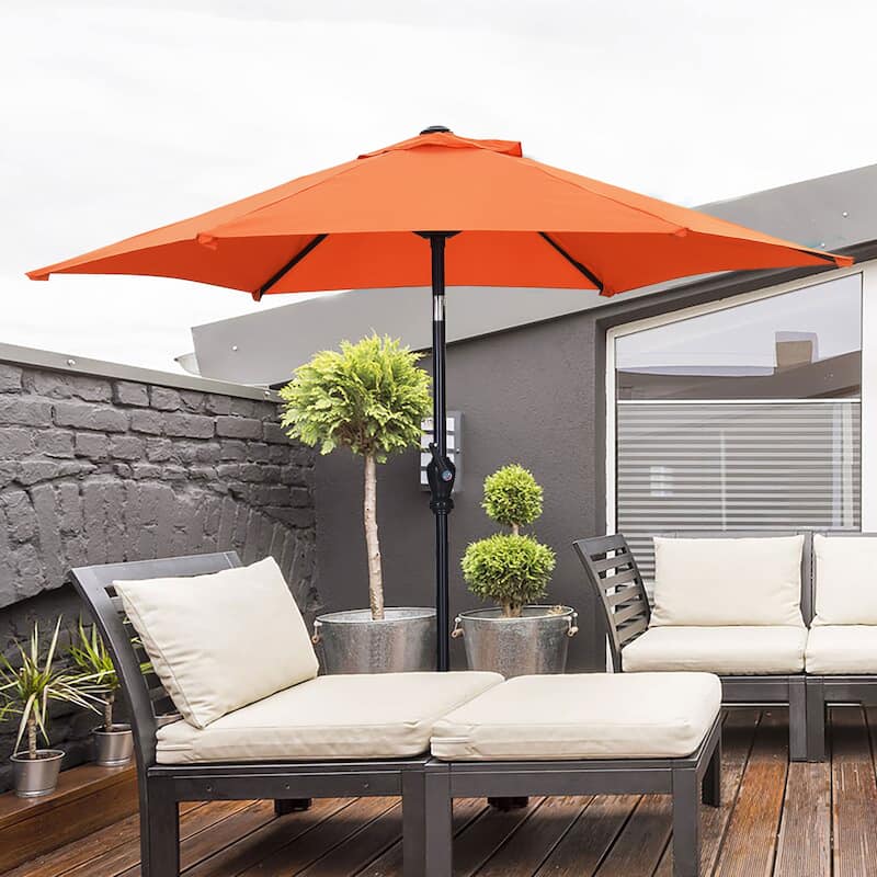 Ainfox 9ft Patio Umbrella Crank Lift Tilt Without Base Outdoor Hexagonal Umbrella