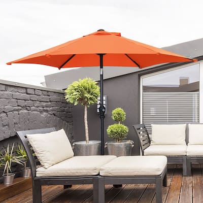 Ainfox 9ft Patio Umbrella Crank Lift Tilt Without Base Outdoor Hexagonal Umbrella