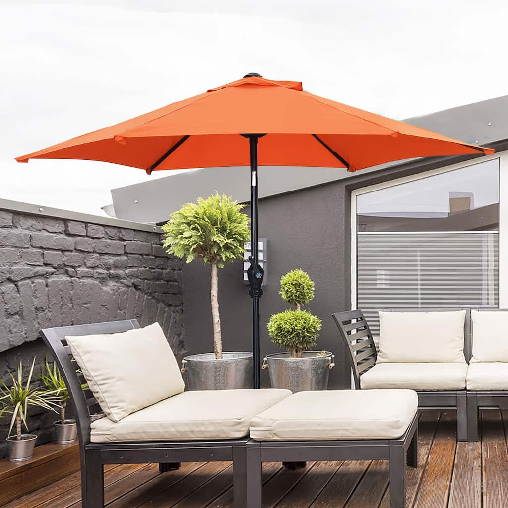 Ainfox 9ft Patio Umbrella Crank Lift Tilt Without Base Outdoor Hexagonal Umbrella