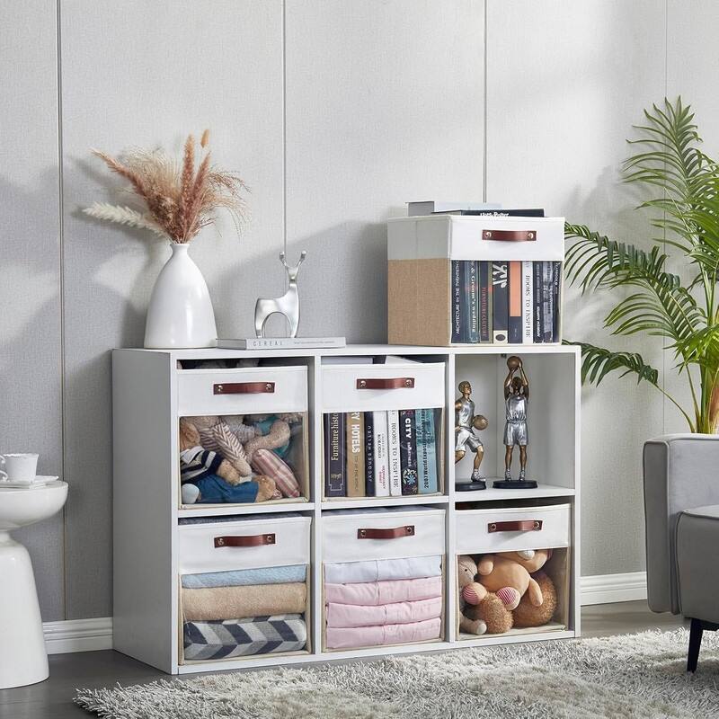 4 Pack Linen Foldable Storage Bins (13 x 13 inch)