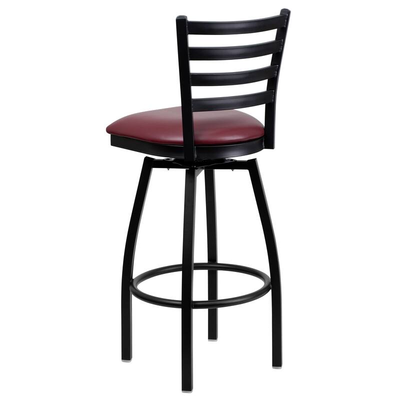 2 Pack Hercules Series Ladder Back Swivel Metal Barstool - 16.5"W x 20.5"D x 44.5"H - 16.5"W x 20.5"D x 44.5"H