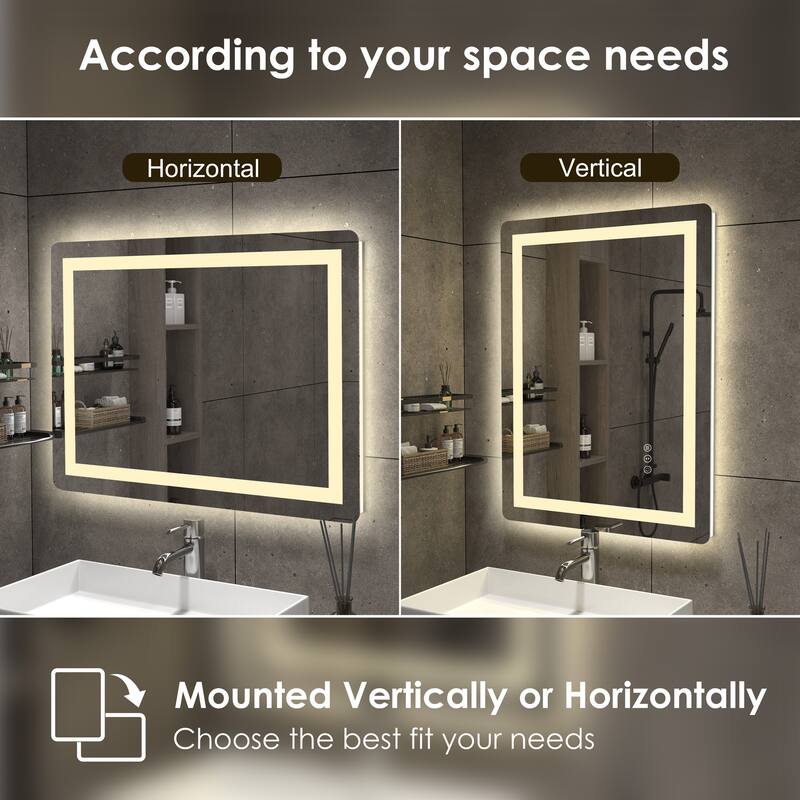 QuivaraView Frameless Front and Back LED lighted Vanity Mirror