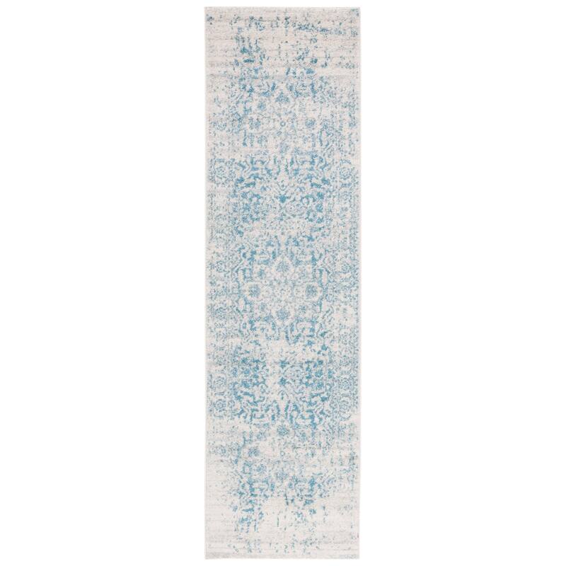 SAFAVIEH Madison Snowflake Medallion Rustic Farmhouse Distressed Rug - 2'3" x 10' Runner - Teal/Ivory - Runner