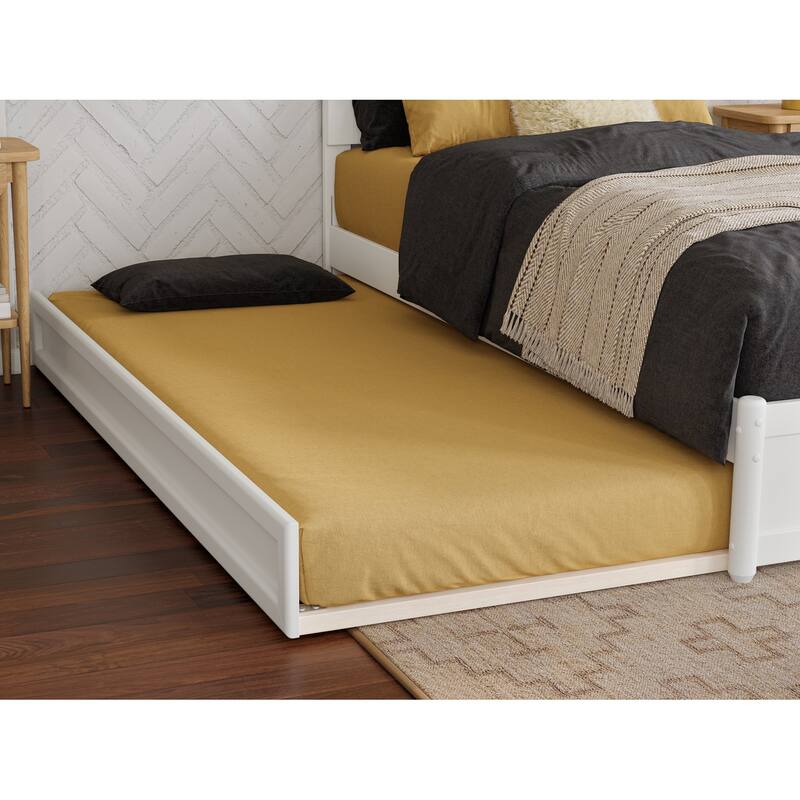 Clayton Platform Bed with Panel Footboard and Twin XL Trundle