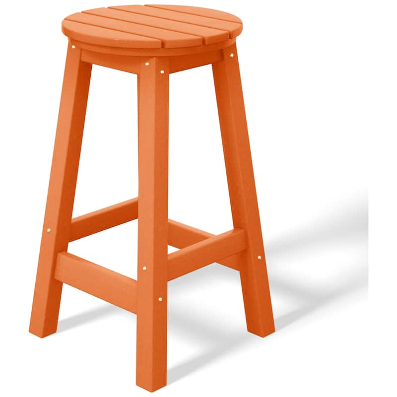 Polytrends Laguna Hdpe All Weather Outdoor Patio 24" Round Counter Stool (Set Of 3)